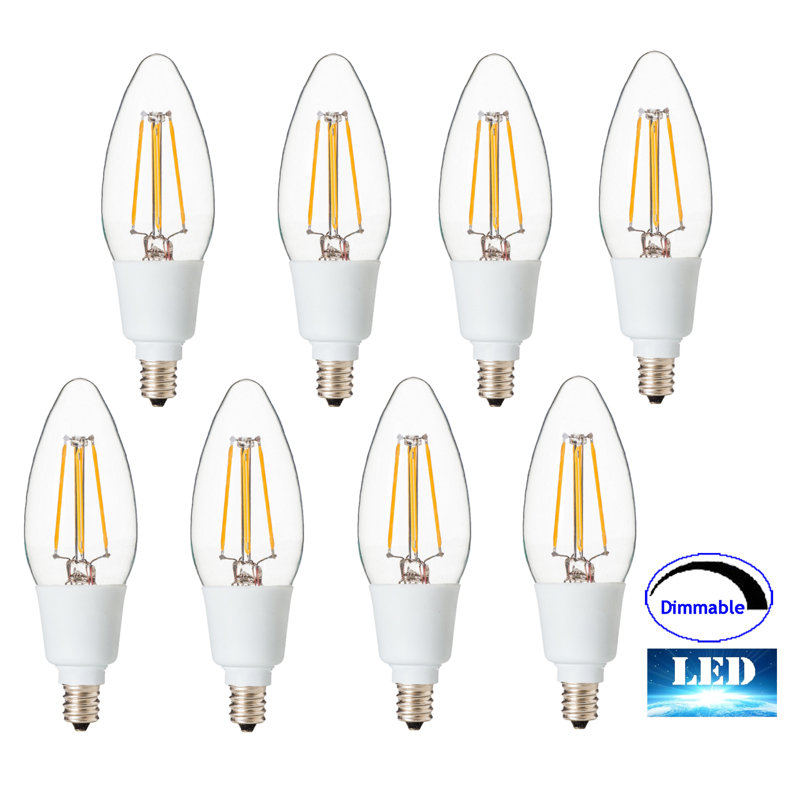 4 Watt (40 Watt Equivalent) , B10 LED, Dimmable Light Bulb, Warm White